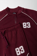 Zip Through Piped Tracksuit Burgundy (1)