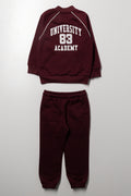 Zip Through Piped Tracksuit Burgundy (2)