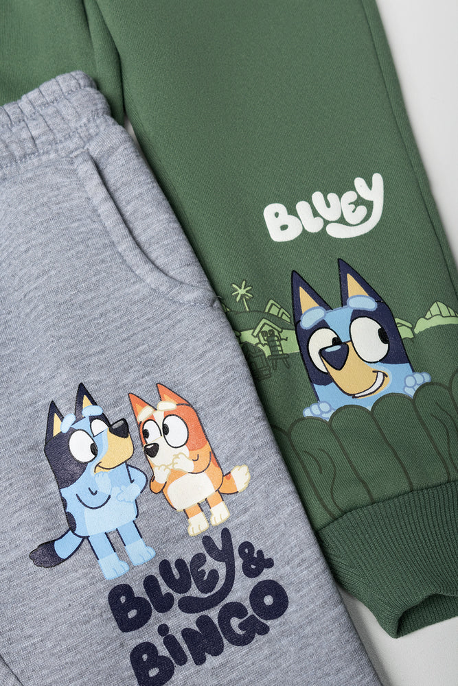 Bluey 2 Pack Trackpants Green And Grey (1)