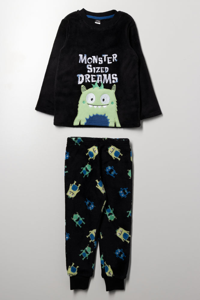 Monster Long Sleeve Pyjamas Black