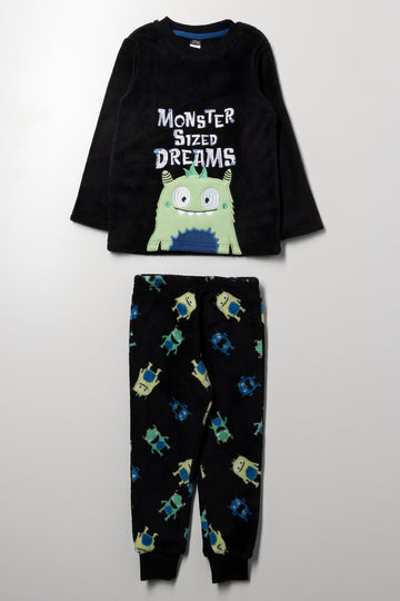 Monster Long Sleeve Pyjamas Black