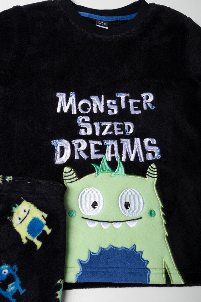 Monster Long Sleeve Pyjamas Black (1)