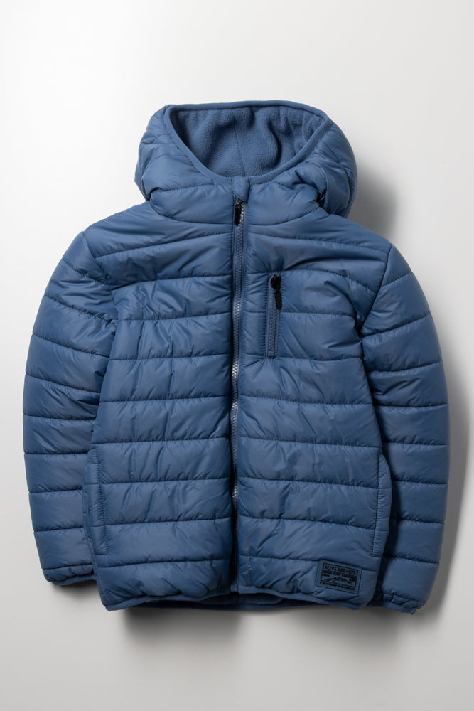 Hooded Puffer Jacket Blue