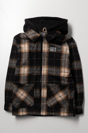 Check Shacket Brown