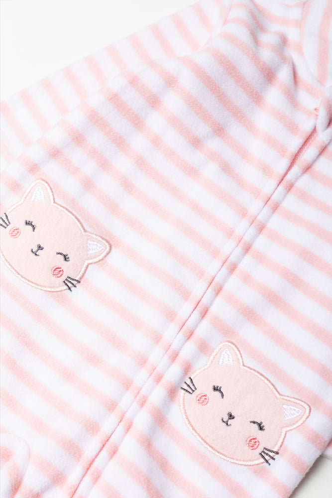 Stripe Babygrow Pink And White