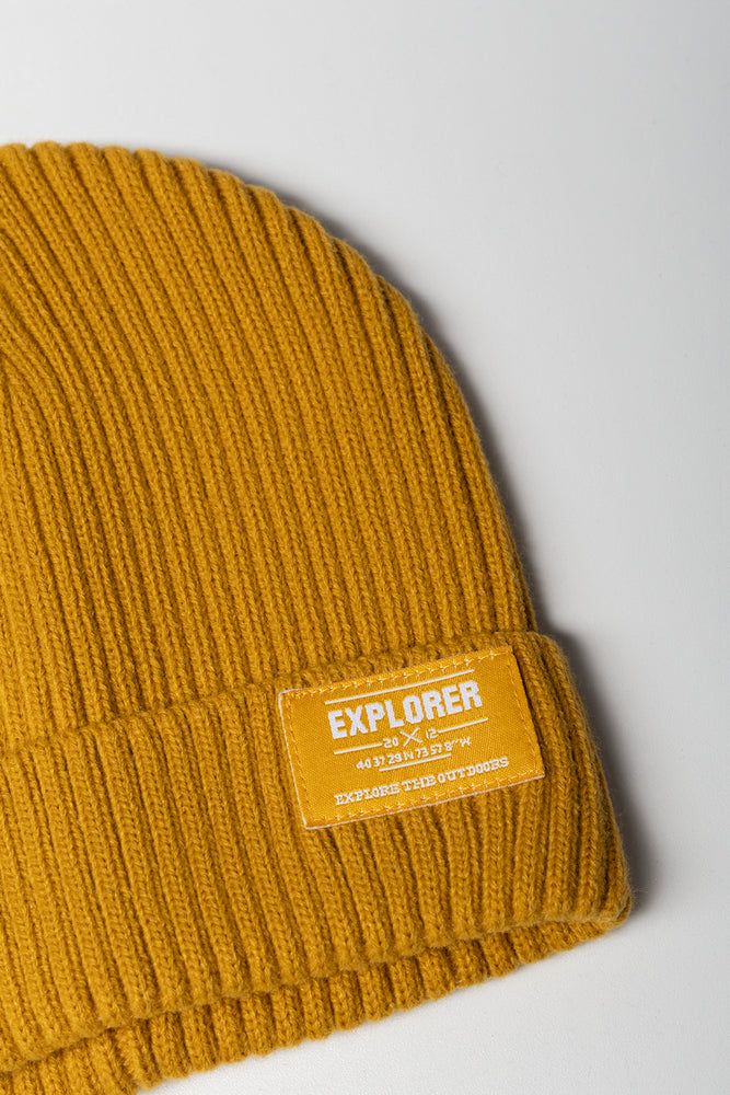 Ribbed Beanie Ochre (1)