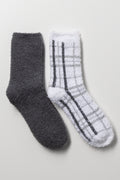 2 Pack Socks Grey &  Check