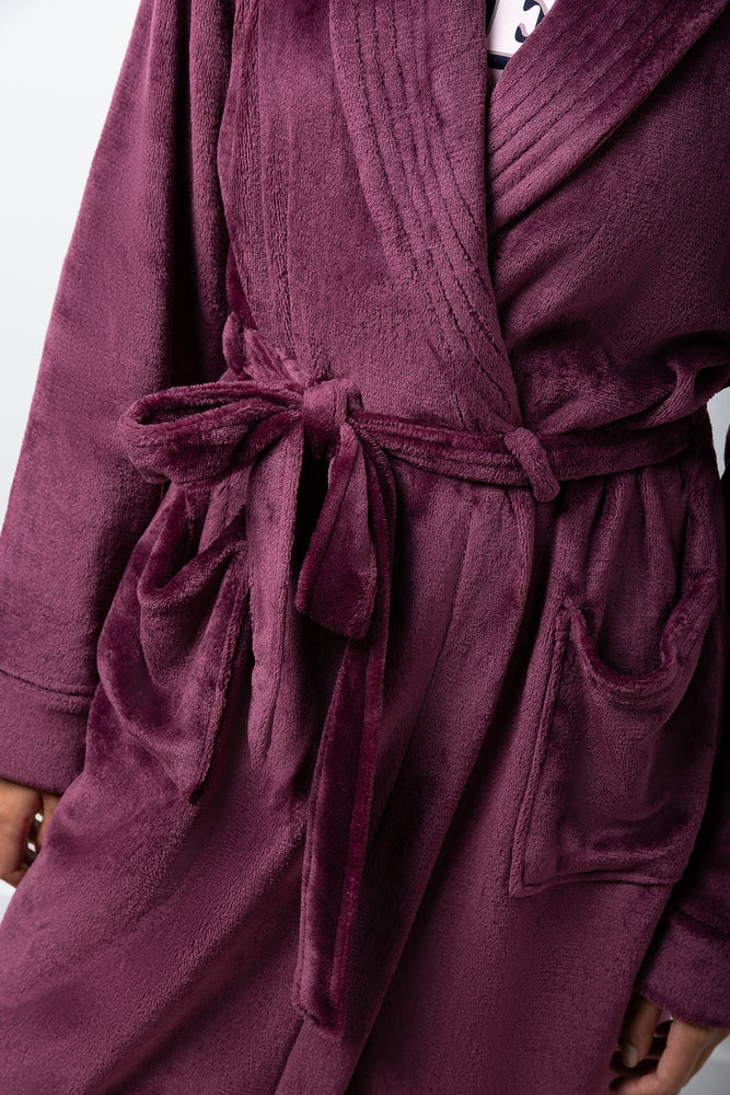 Fleece Gown Burgundy (3)