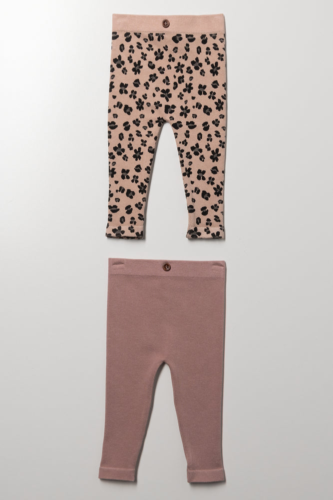 2 Pack Animal Leggings Natural