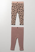 2 Pack Animal Leggings Natural