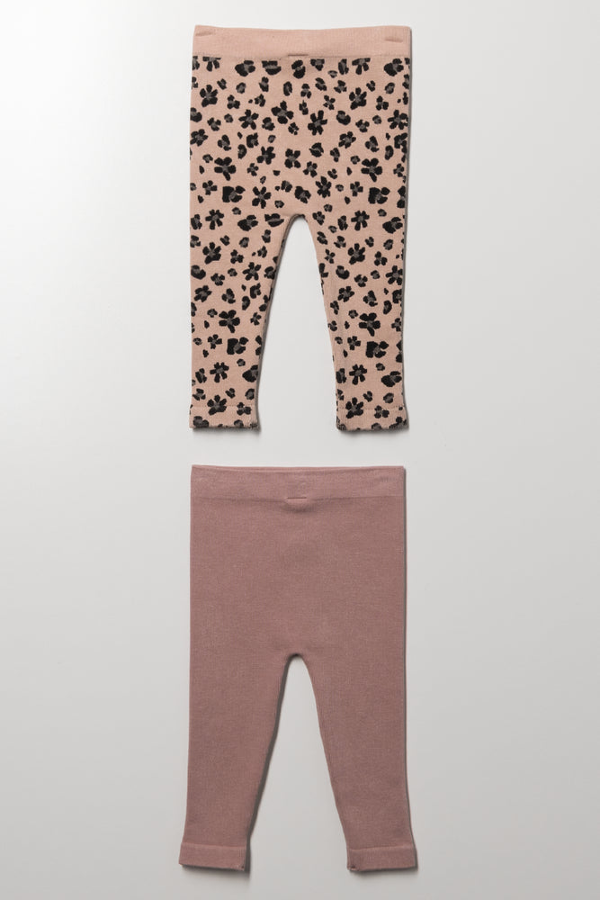 2 Pack Animal Leggings Natural (2)