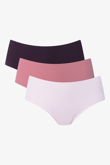 3 Pack Boyleg Panties Light Pink, Rose & Brown