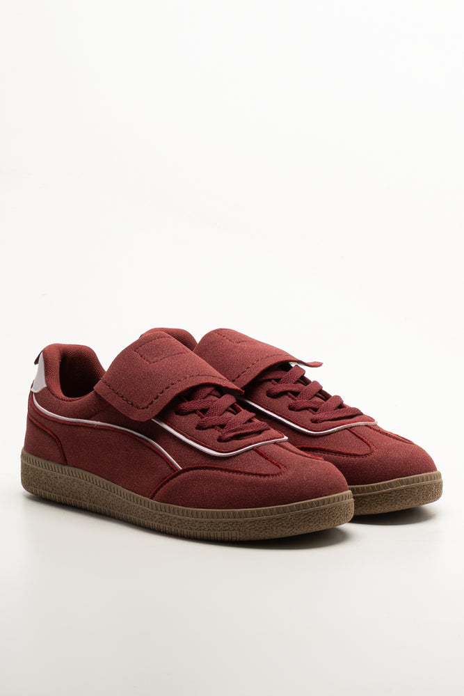 Retro Flap Sneakers Burgundy