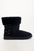Fur Trim Boots Navy (1)