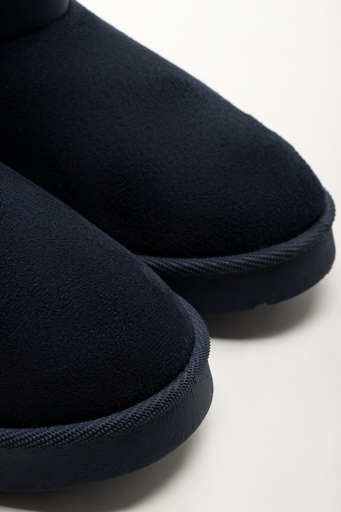 Fur Trim Boots Navy (2)