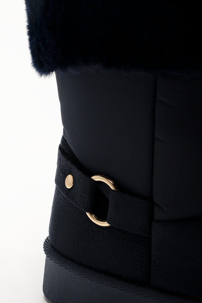 Fur Trim Boots Navy (3)