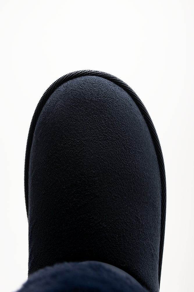 Fur Trim Boots Navy (4)