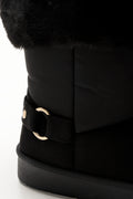 Fur Trim Comfy Boots Black (3)