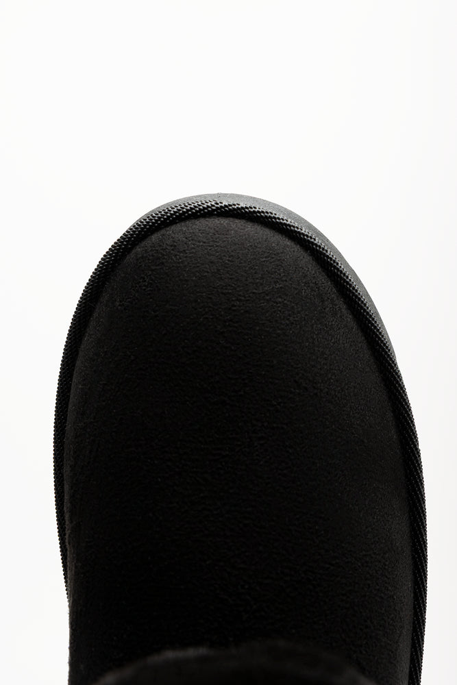 Fur Trim Comfy Boots Black (4)