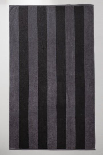 2 Tone Stripe Bath Sheet Grey