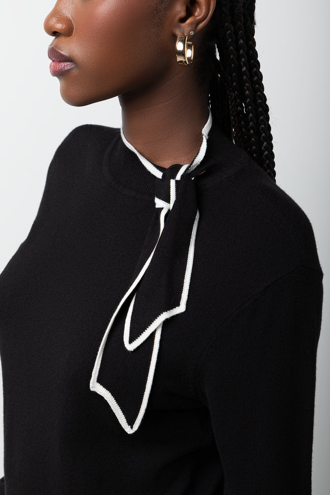 Long Sleeve Turtleneck Tie Top Black | Knitwear & Jerseys | Ackermans