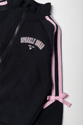 Funnel Neck Zip Through Tracktop Black (1)