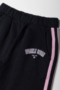Sporty Bow Wide Leg Trackpants Black (1)