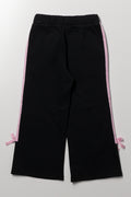 Sporty Bow Wide Leg Trackpants Black (2)