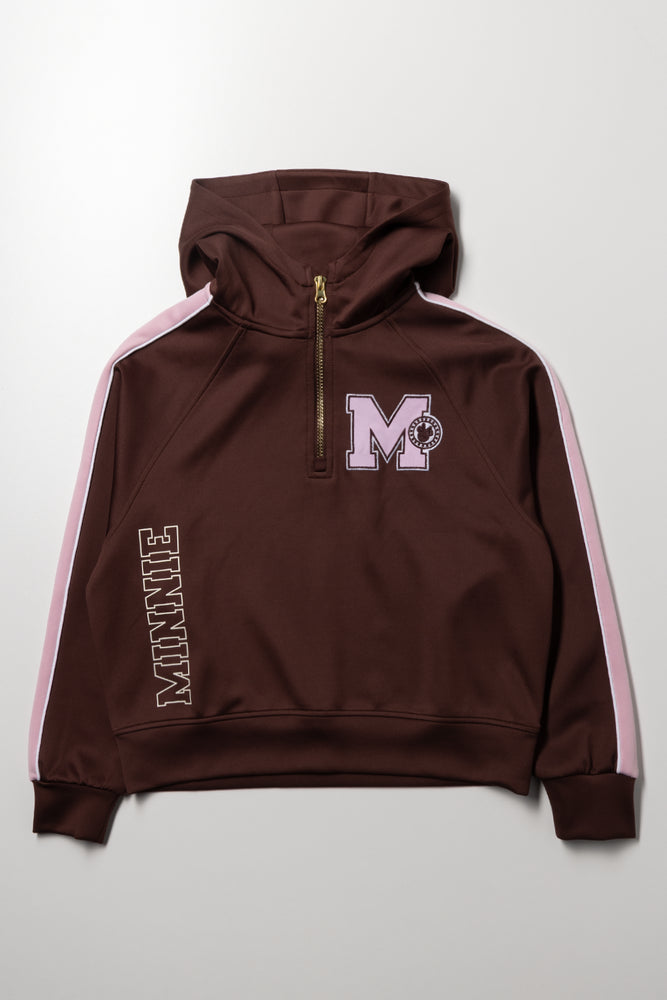 Minnie Mouse Zip Through Hoodie Brown