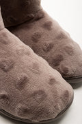 Heart Plush Boot Slippers Brown (2)