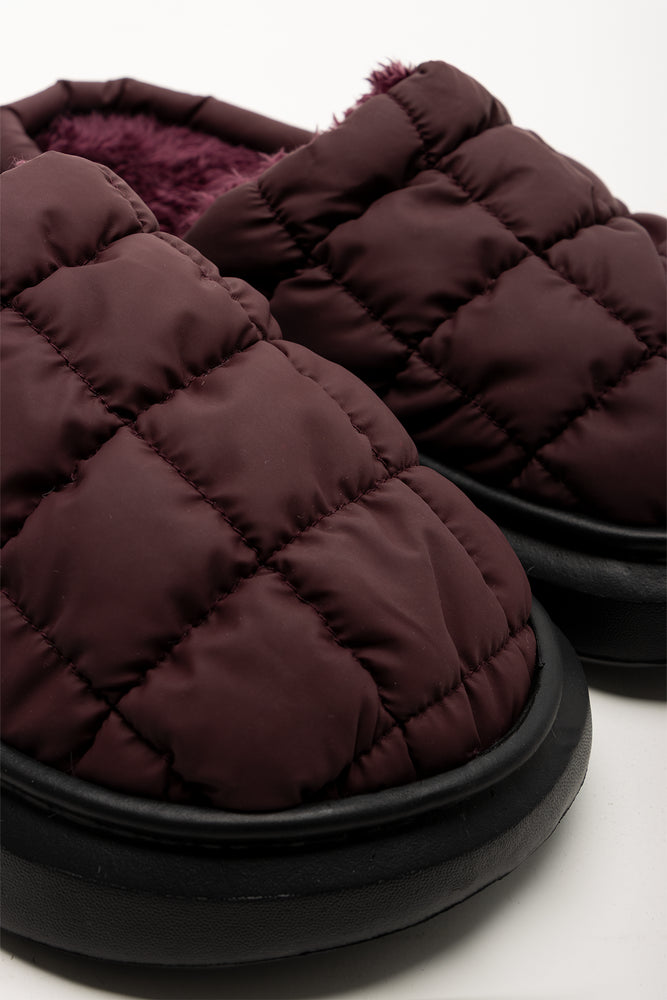 Quilted Mule Burgundy (2)