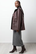 Coated Parka Jacket Brown (1)