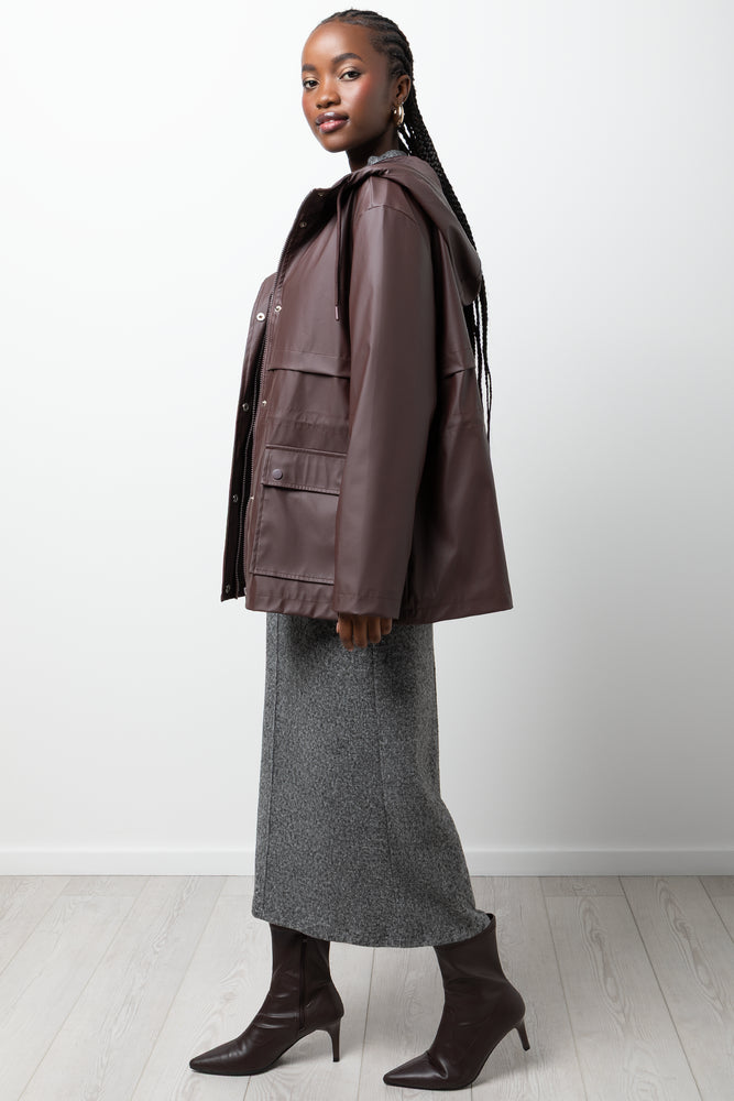 Coated Parka Jacket Brown (1)