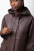 Coated Parka Jacket Brown (3)