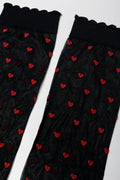 Sheer Hearts Socks Black (1)