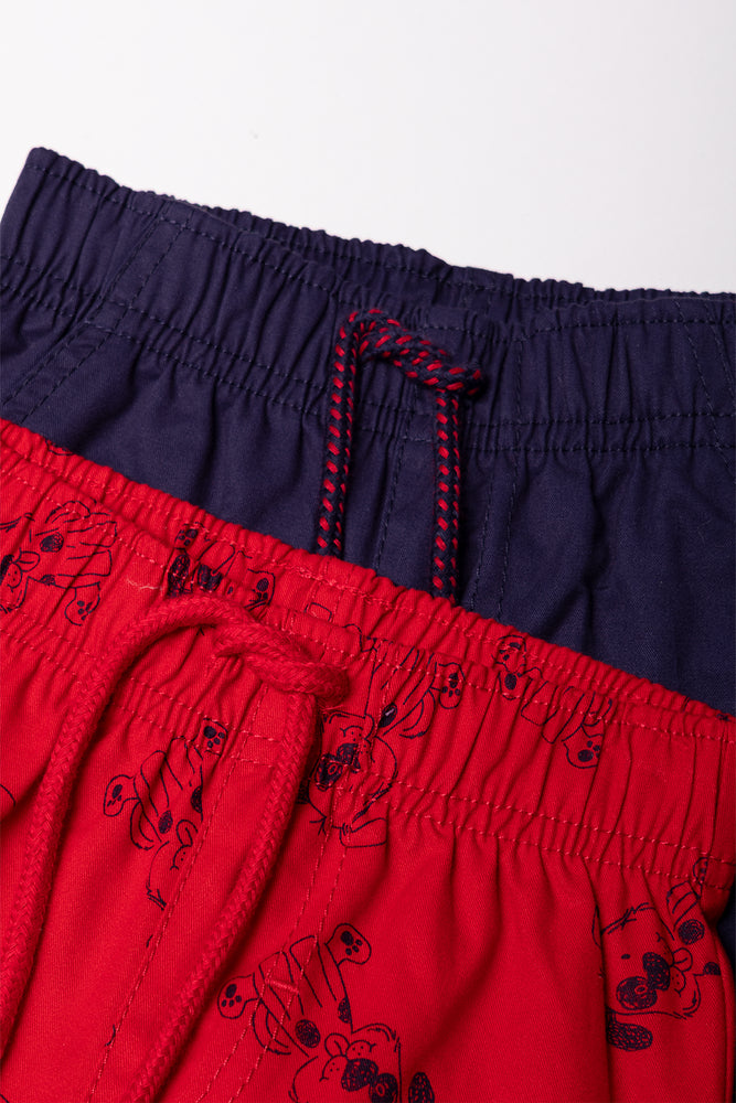 2 Pack Shorts Navy And Red (1)
