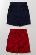 2 Pack Shorts Navy And Red (2)