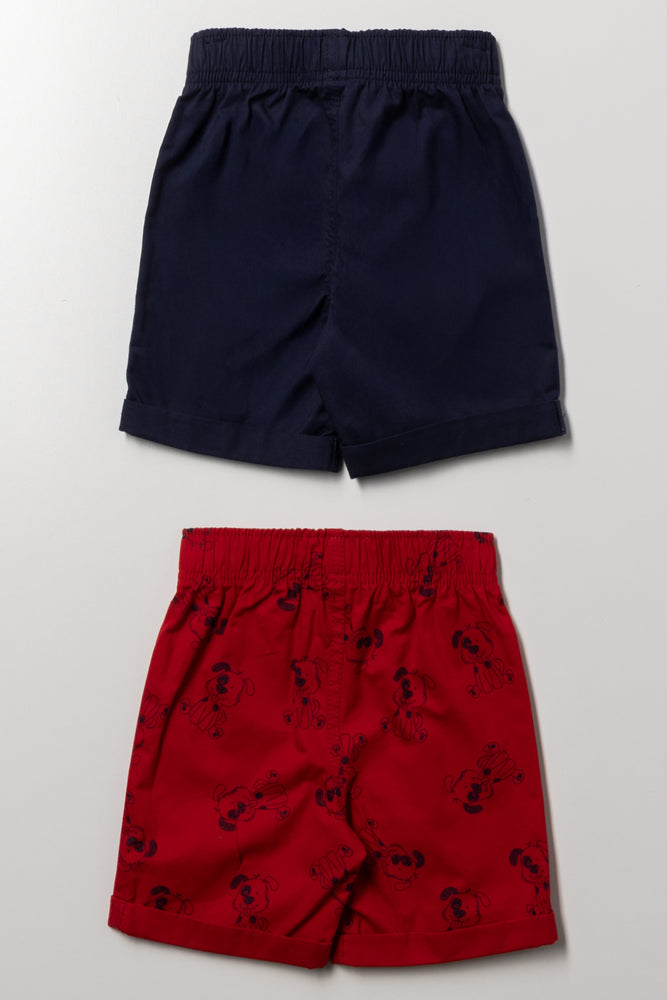 2 Pack Shorts Navy And Red (2)