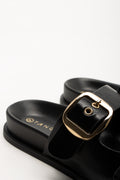 Double Buckle Sandals Black (3)