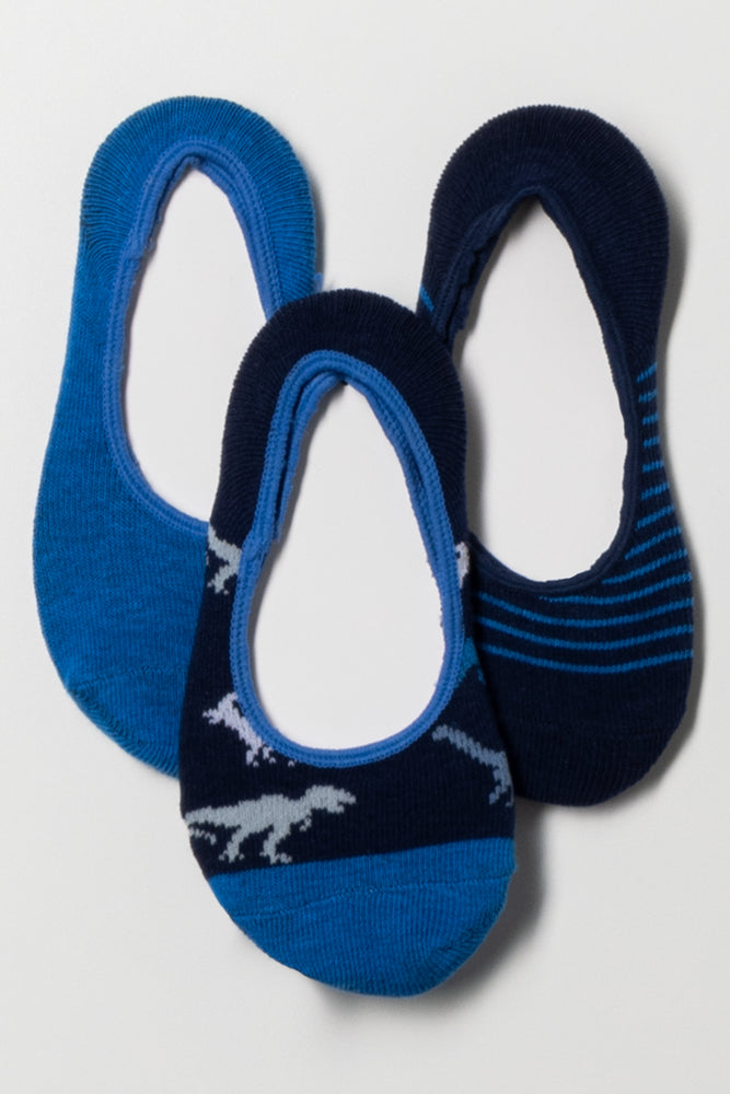 3 Pack Dinosaur Socks Blue