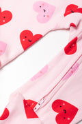 Hearts Babygrow Pink (2)