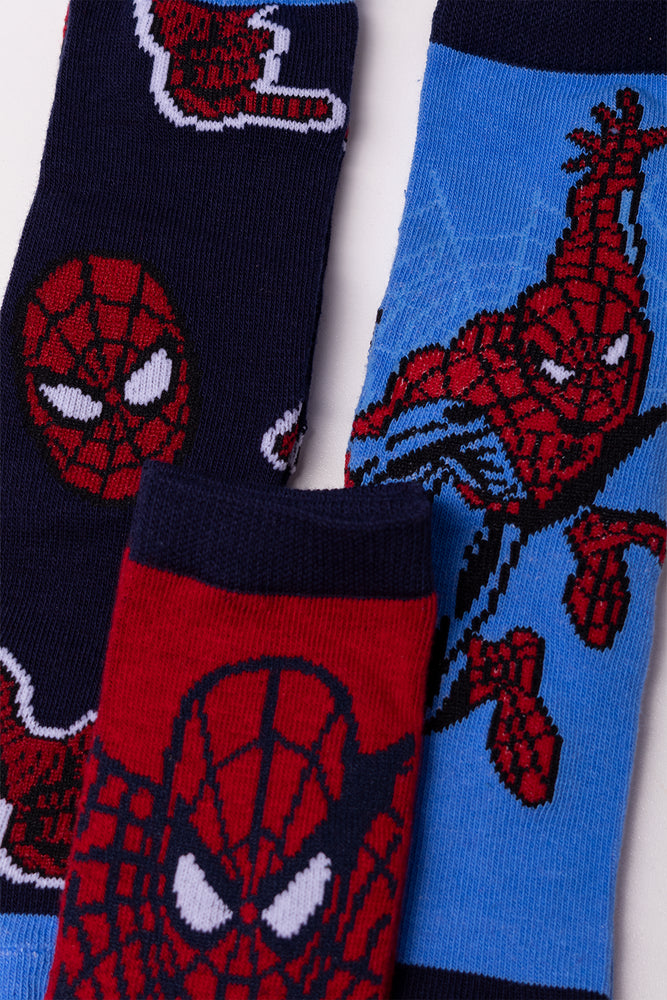 Spider-Man 3 Pack Socks Blue