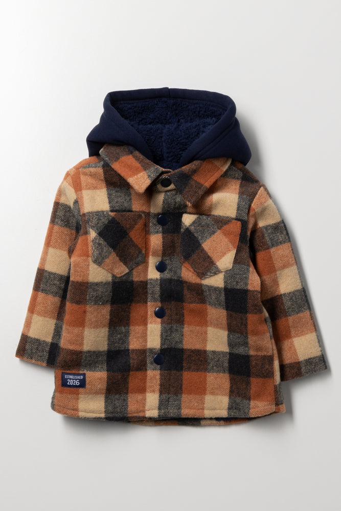 Shacket Orange And Navy