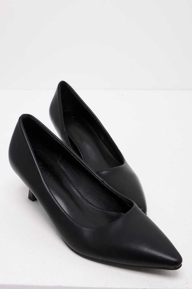 Kitten Heel Court Shoes Black