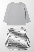2 Pack Long Sleeve T-Shirts Grey And White (3)