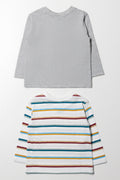 2 Pack Long Sleeve T-Shirts Grey And White (3)