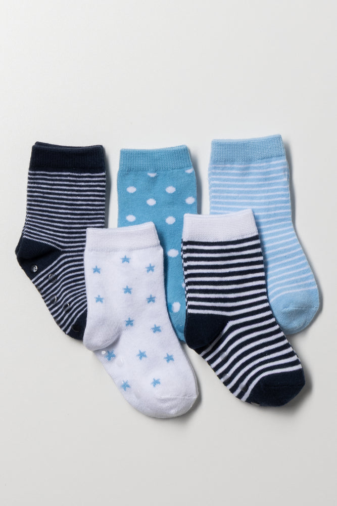 5 Pack Socks Blue