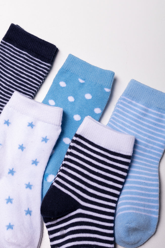 5 Pack Socks Blue (1)