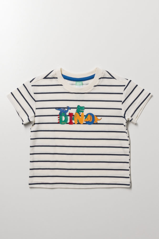 Short Sleeve Stripe T-Shirt Cream And Black