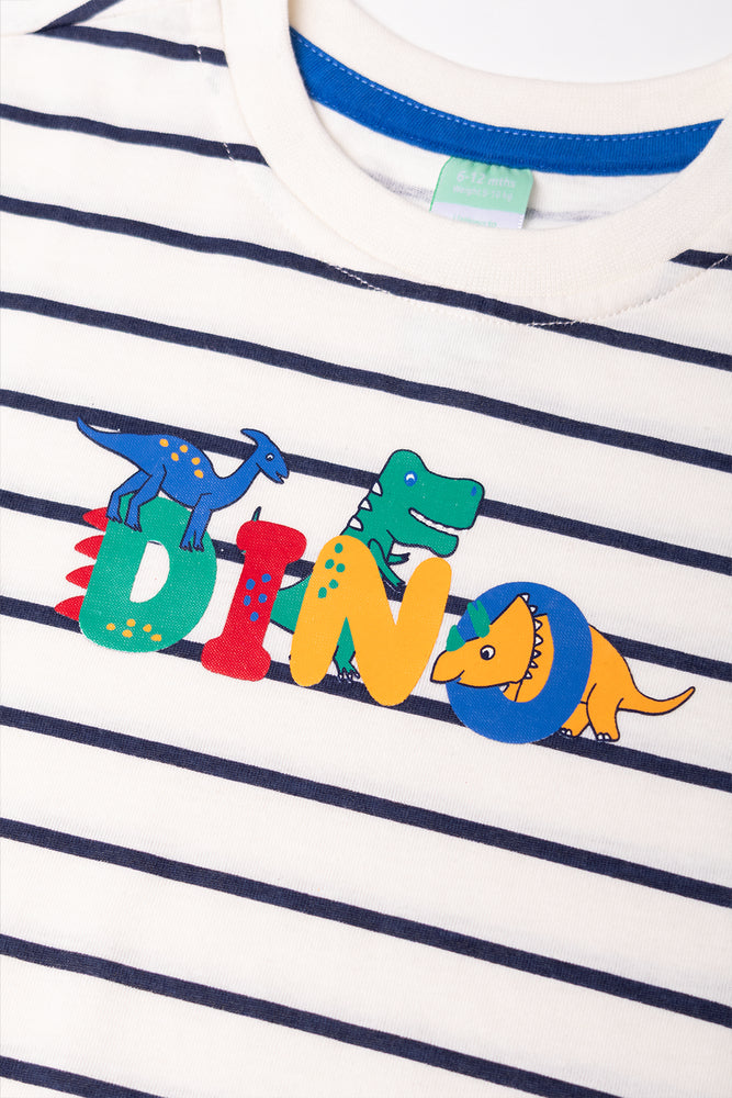 Short Sleeve Stripe T-Shirt Cream And Black